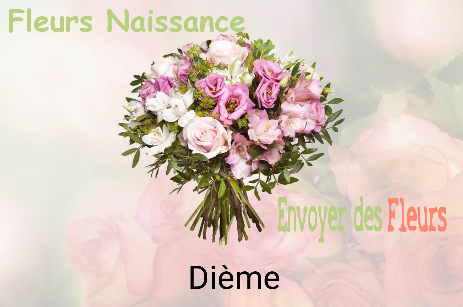 Bouquet de fleurs de naissance livré à Dième