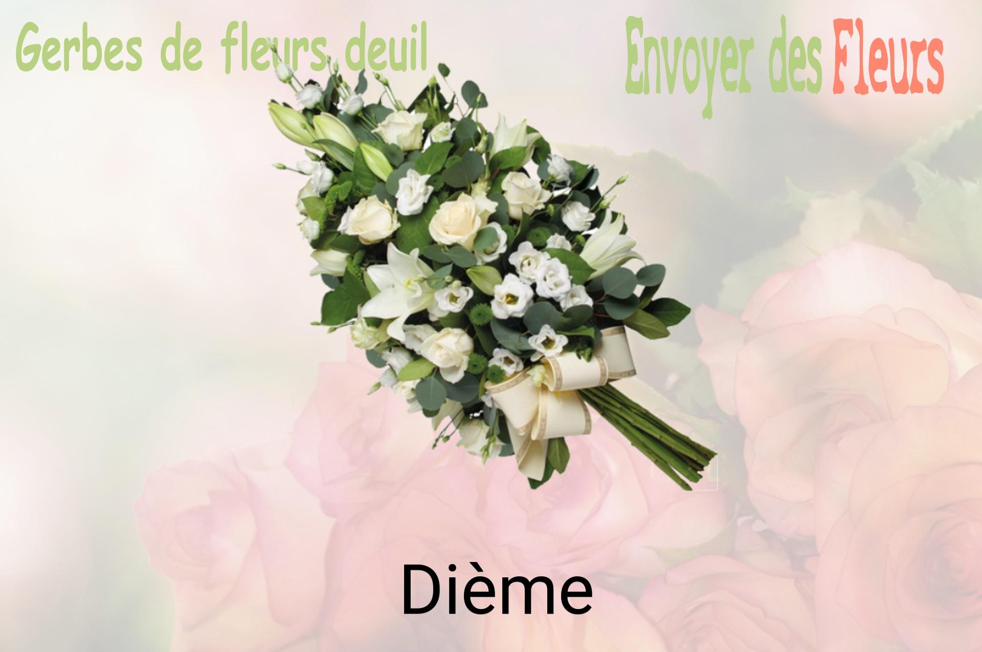 Gerbe de fleurs de deuil livrée à Dième